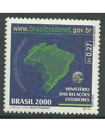 C2275 BRASIL 500 ANOS 2000 SISTEMA BRAZIL TRADENET 10.362  Novo - COM GOMA 